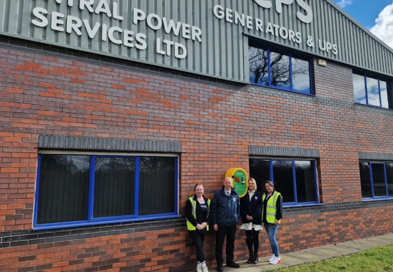 New lifesaving Defibrillator at Central Power Services head office